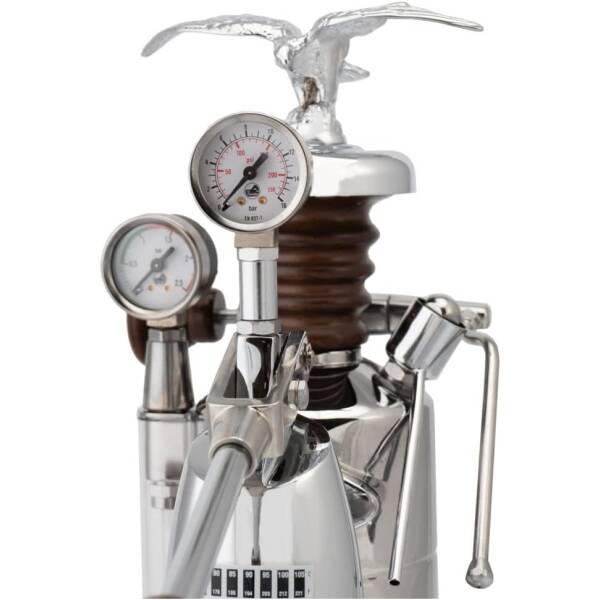 La Pavoni ESPAB-16 Esperto “Abile” Espresso Machine, Chrome, 16 Cups Capacity, Larger 38 Ounce Boilers with Mounted Pressure