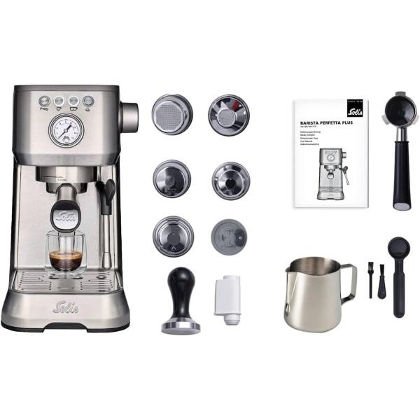 SOLIS Barista Perfetta Plus Espresso Machine (Stainless Steel – Scala Bundle)