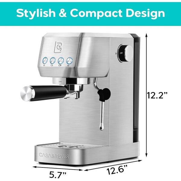 CASABREWS Espresso Machine 20 Bar, Professional Coffee Maker Cappuccino Latte Machine with Steam Milk Frother, Espresso Coffee