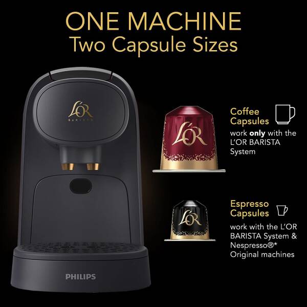 L’OR Barista System Coffee and Espresso Machine with 50ct Intense Variety Pack Espresso Pods