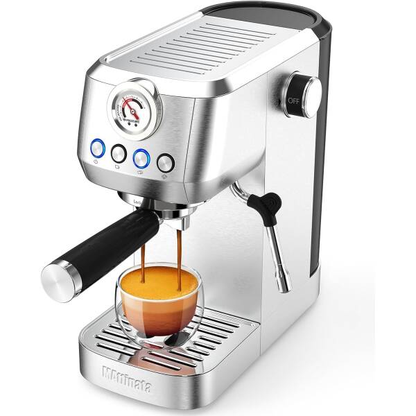 MAttinata 20 Bar Espresso Machine, Stainless Steel Espresso Coffee Maker with Milk Frother, Commercial Steam Wand and Pressure