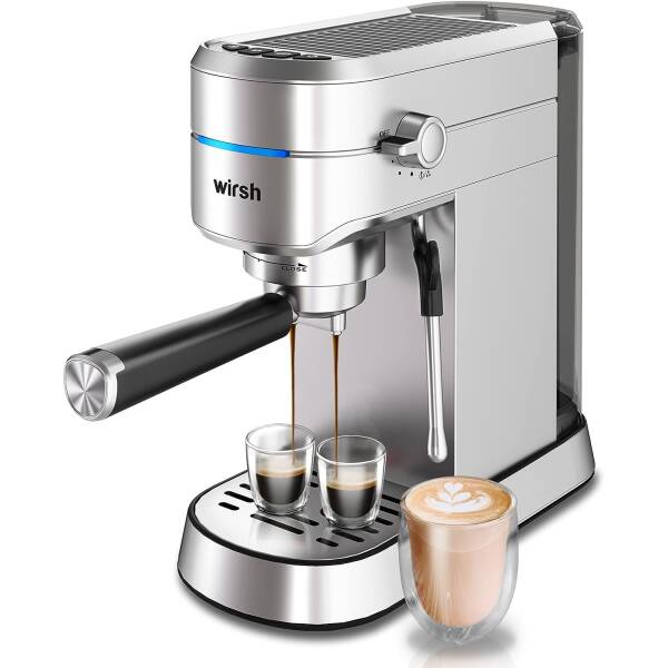 wirsh Espresso Machine, 15 Bar Espresso Maker with Commercial Steamer for Latte and Cappuccino, Expresso Coffee Machine with 42