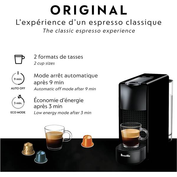 Nespresso Essenza Mini Espresso Machine by Breville,0.6 Liters, Piano Black