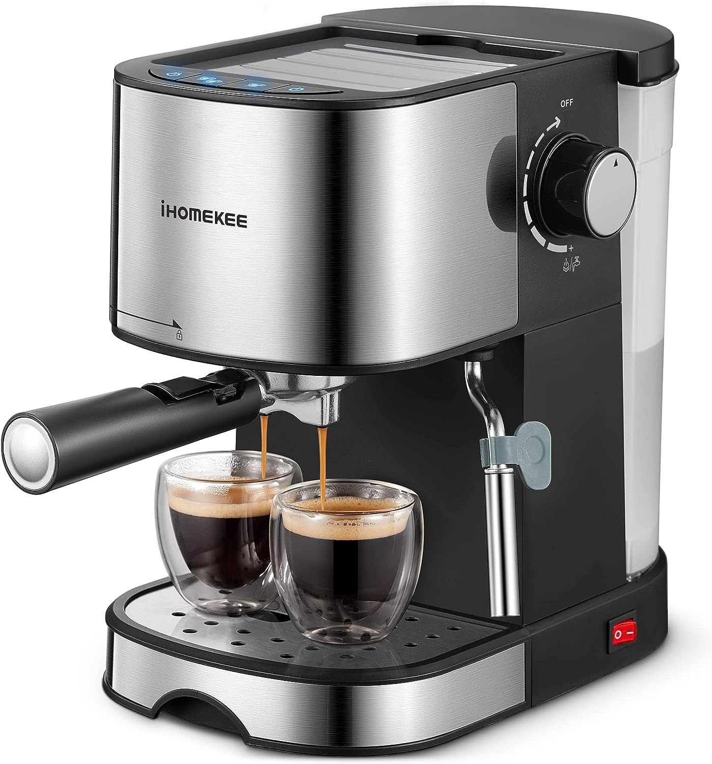 Ihomekee Espresso Machine 15 Bar Pump Pressure, Espresso and