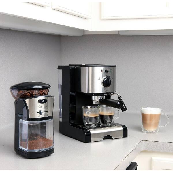 Capresso 116.04 Pump Espresso and Cappuccino Machine EC100, Black and Stainless, 46 oz